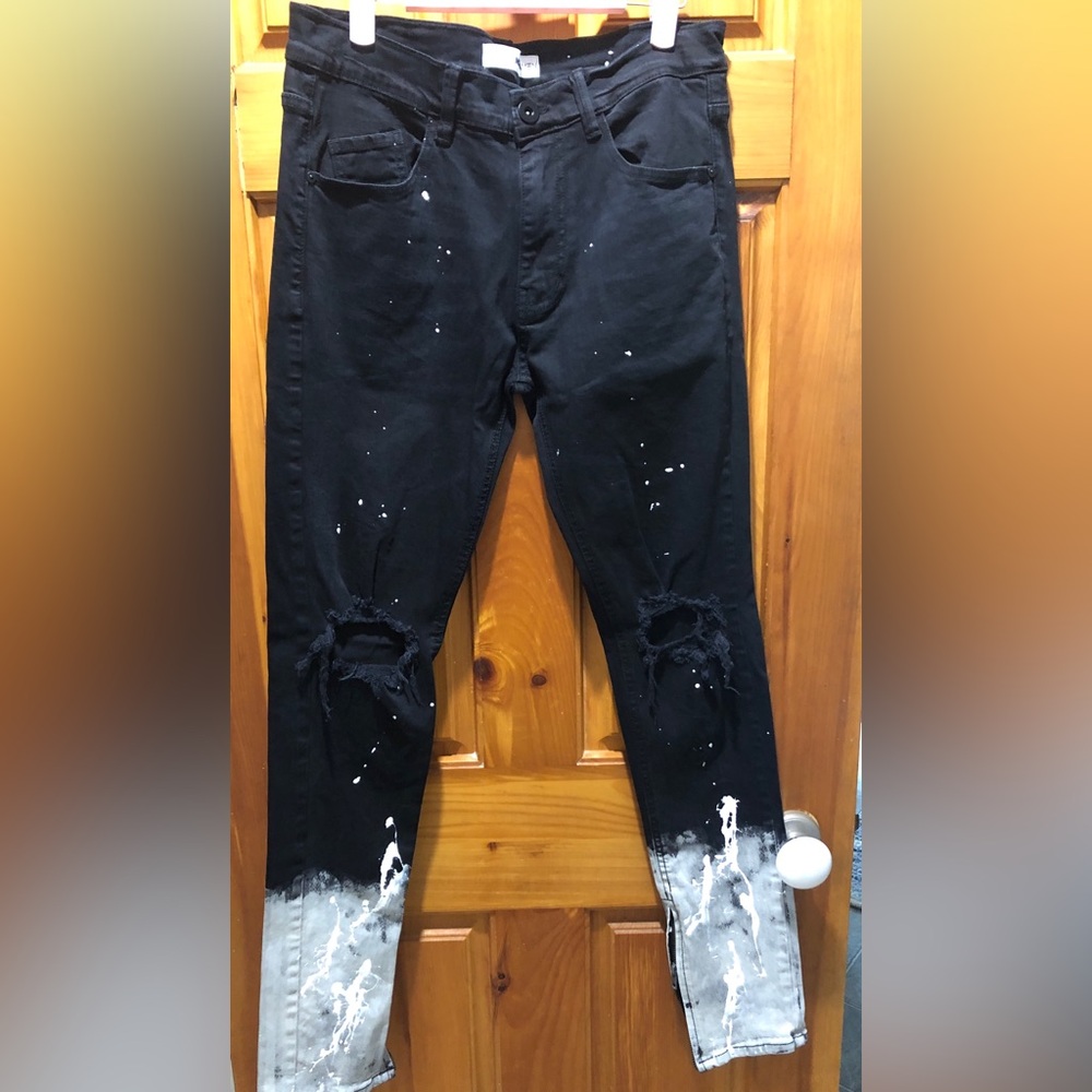 Stylish Black Distressed Men's/Unisex Jeans by Fashion Nova